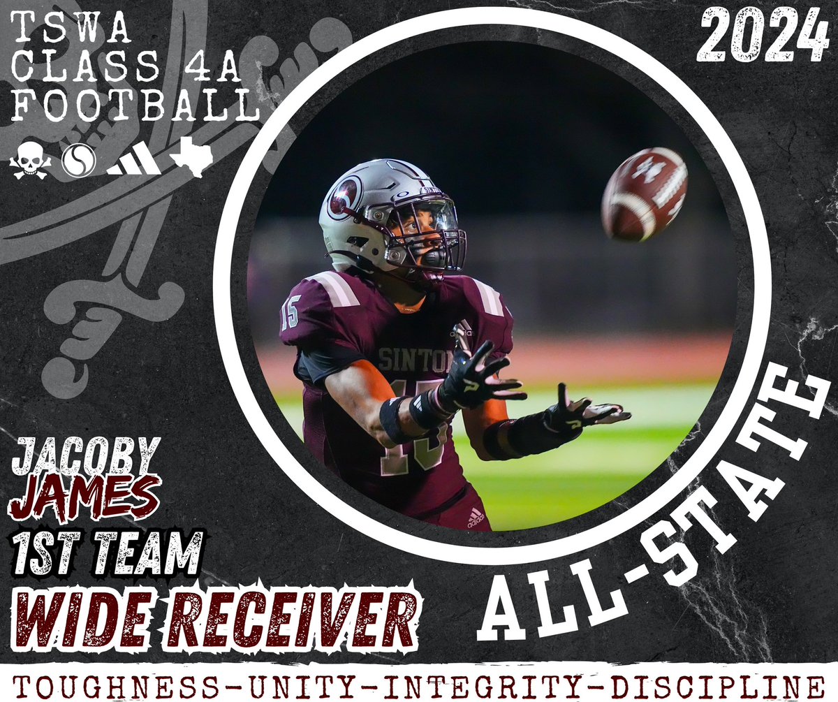 Blessed to be named 1st team All State WR for the Texas Sports Writers Association Class 4a ‼️ <a href="/SintonFootball/">Sinton Pirate Football</a> <a href="/RecruitSintonFB/">Sinton Pirate Football Recruiting</a> <a href="/CoachMTroutman/">Michael Troutman</a>