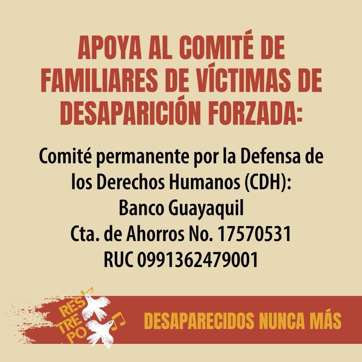 mishelle85555's tweet photo. La memoria de las víctimas de desaparición forzada nos exige no olvidar ni perdonar. Seguiremos luchando hasta que se haga justicia #Van27 #9niñosVíctimas https://t.co/0xyMlOHSxW