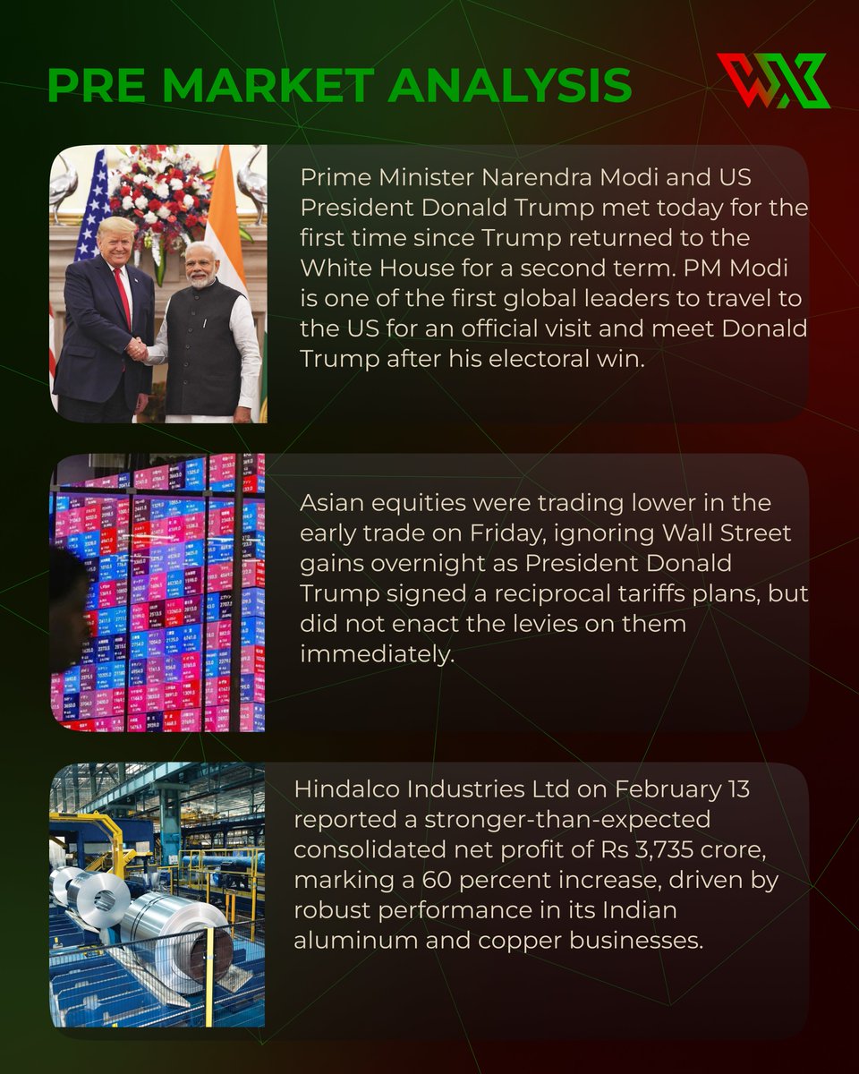 WelixFintech's tweet photo. ЁЯЯв #PreMarketUpdate: Global cues in focus as PM Modi meets Donald Trump in Washington! ЁЯМНЁЯдЭ
Will the markets react positively to this geopolitical shift? ЁЯУКЁЯФе
Thread (2/2)
#StockMarket #ModiTrumpMeet #ModiInUS #ModiInUSA #ModiInFrance #ModiInAmerica #TrumpTariffs #TRUMPAI https://t.co/1XP9kvazt9