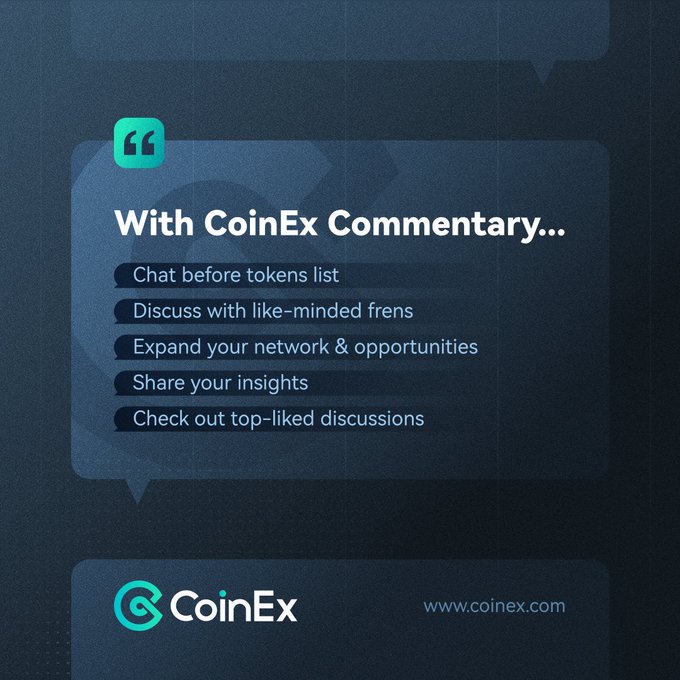 Have you tried the #CoinEx Commentary function? 🚀 

Perfect for traders &amp; newbies alike, this feature is here to take your crypto experience to the next level &amp; give you a platform to share your views with the community. 

Here’s why you need to check it out 👇