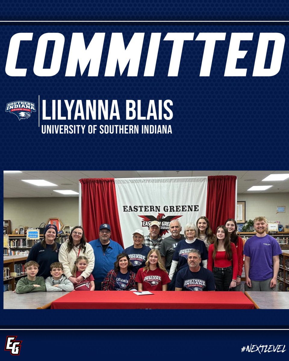 EG_Athletics's tweet image. Congrats to Eastern Greene Senior Lilyanna Blais as she has officially signed to run at USI next fall!  We are proud of you and look forward to seeing you excel at the next level!!
