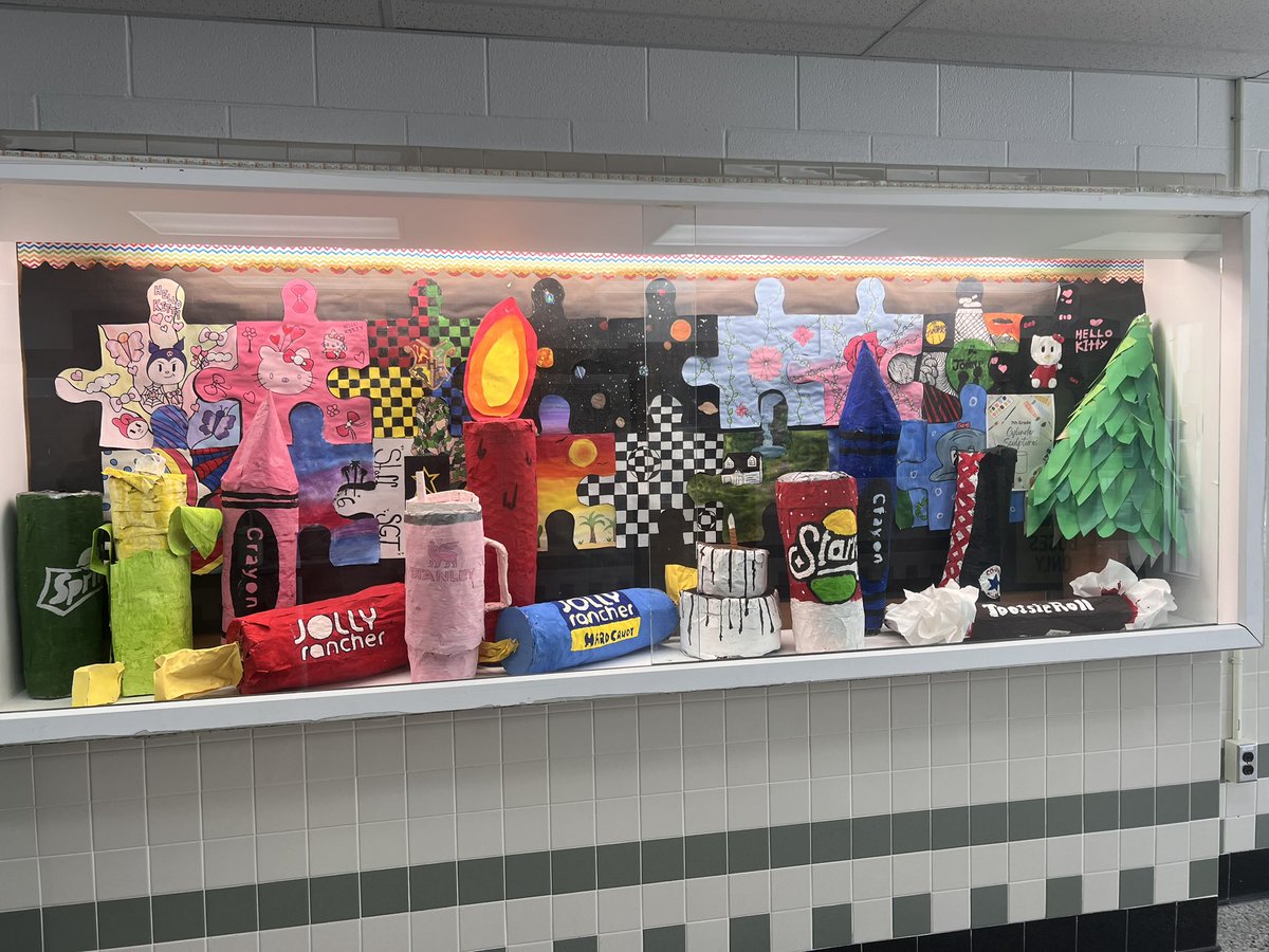 INCREDIBLE artwork made by some of our talented Raiders! Thanks for brightening up our hallways with your beautiful projects 🏰✨💚 #allin