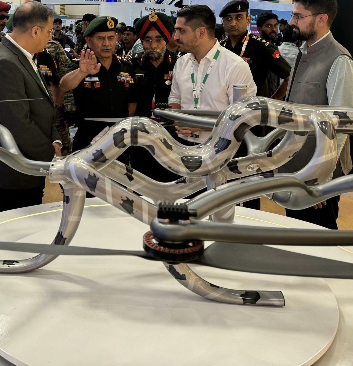 Honored to host the Chief of Army Staff, #GeneralUpendraDwivedi at our stall at <a href="/AeroIndiashow/">Aero India</a>. We had a great discussion on advancing tech and strengthening India’s capabilities. Proud to contribute to the nation’s mission.  <a href="/adgpi/">ADG PI - INDIAN ARMY</a> #MakeInIndia #IndianArmy