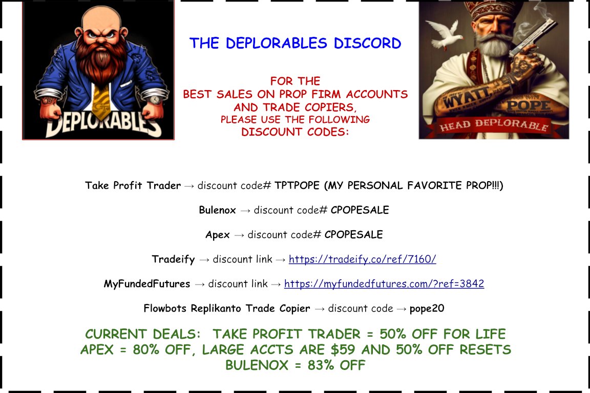 HEAD_DEPLORABLE's tweet image. Gonna be doing a FREE $50k Take Profit Trader evaluation account GIVE-AWAY tomorrow.  In order to participate, you must LIKE, COMMENT &amp;amp; SHARE/RETWEET this post.  THAT'S IT!!!!

#DEPLORABLES