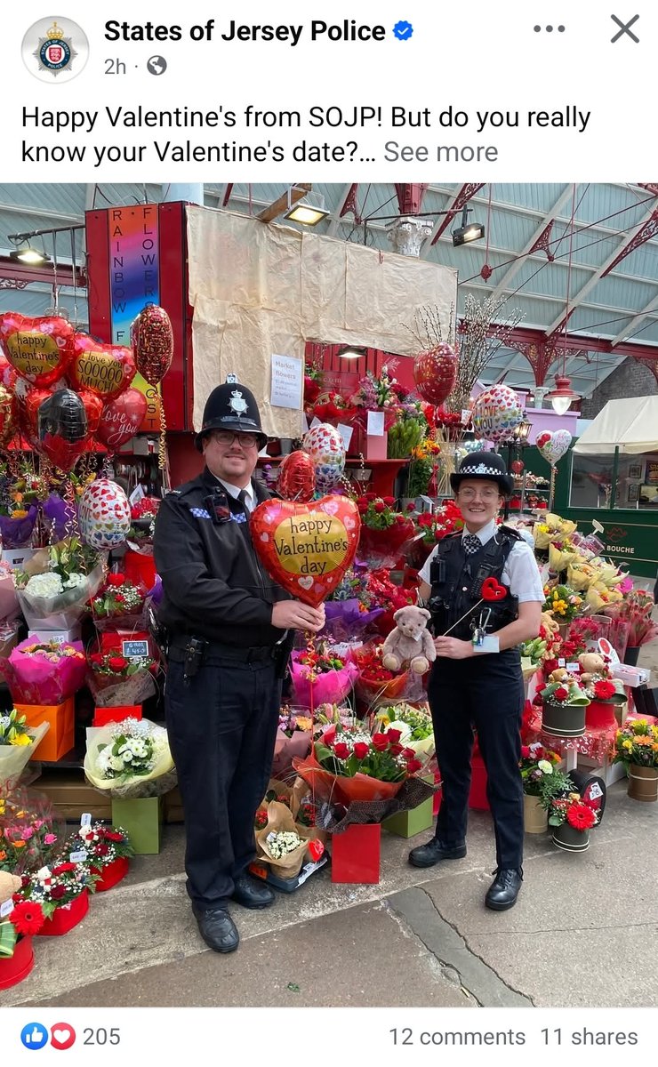 Pop over to our Facebook page and read what's going today around St Helier with regards to Romance Fraud. I will be down there, as will these two lovelies. 👮‍♂️🥰💕❤️