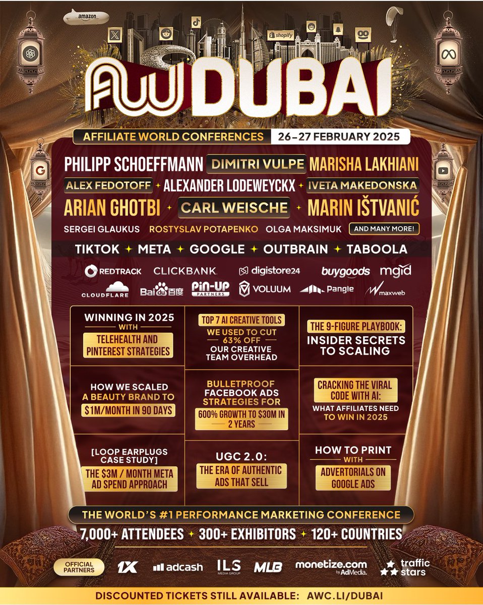 [ROLL CALL] Heading to Affiliate World Dubai 2025? Let’s hear it! 🙌

Join 7,000+ powerhouse affiliates, advertisers, networks, and ecom pros for 2 unmissable days of networking and masterclasses.

🔥 Dive into game-changing tracks like:
• AI-Powered Marketing &amp; Advertising
•