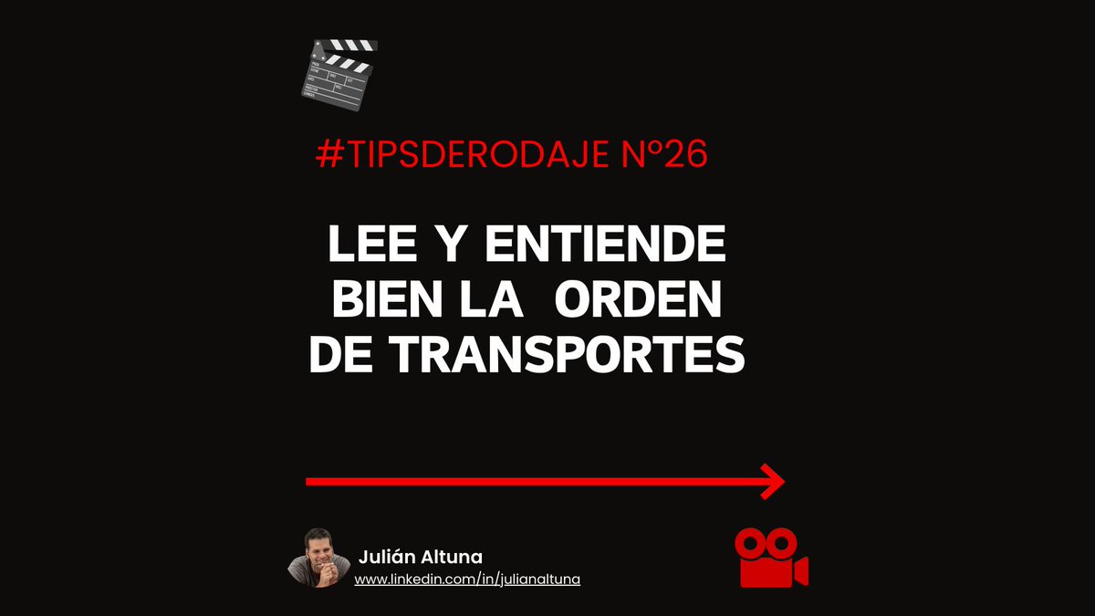 JulianAltuna's tweet photo. La orden de transportes es un documento detallado que especifica cómo se llevará a cabo el traslado del equipo técnico, artístico y los materiales necesarios durante el rodaje para garantizar que todos y todo lleguen a tiempo y en las condiciones óptimas. 
#BuenaProducción https://t.co/95UOeNF6jf