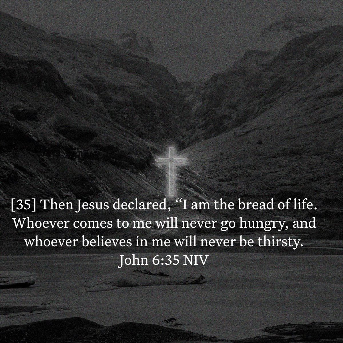 johnkarony's tweet image. John 6:35 NIV ✝️ 

[35] Then Jesus declared, “I am the bread of life. Whoever comes to me will never go hungry, and whoever believes in me will never be thirsty.