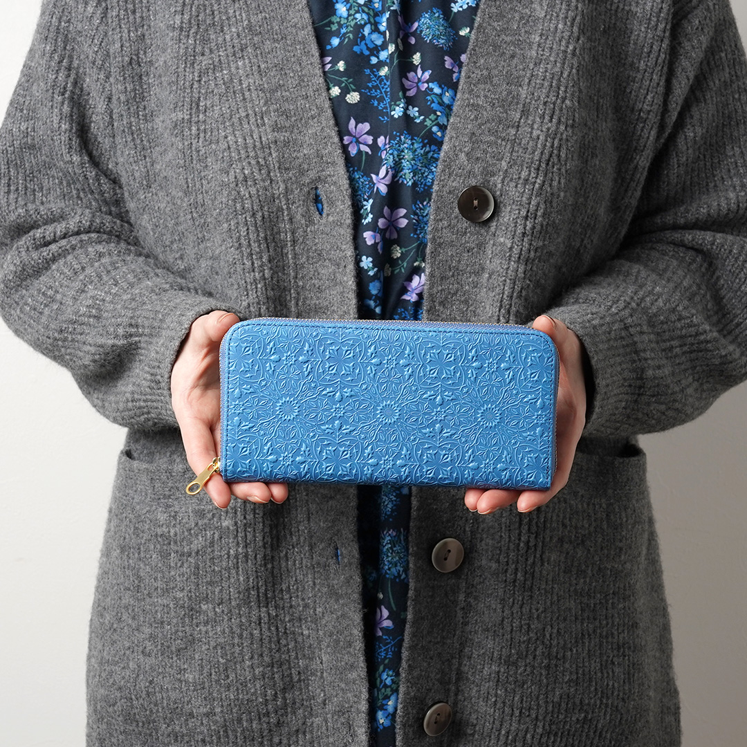 HIRAMEKI モリス 2つ折り財布 ダルメインブルー HIRAMEKI 】 モリスシリーズに 新色”ダルメインブルー”が登場