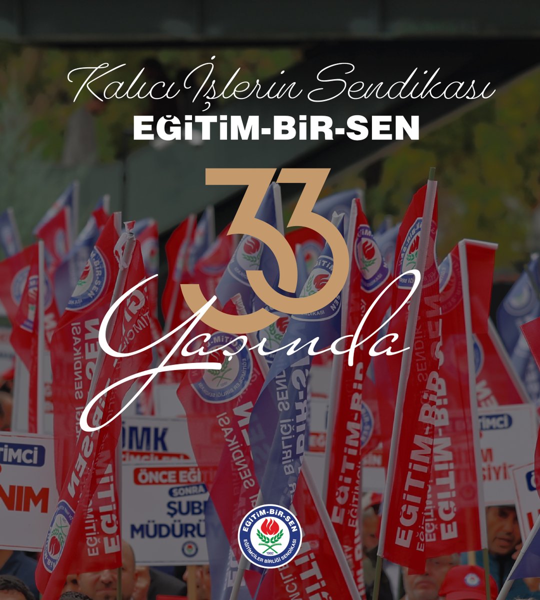 Yakıp yıkan değil üreten, kırıp döken değil düzelten, cam çerçeve indiren değil fikir bildiren, barikat kuran değil engel kaldıran, özlük ve özgürlük mücadelesinin bayraktarı #EğitimBirSen33Yaşında.