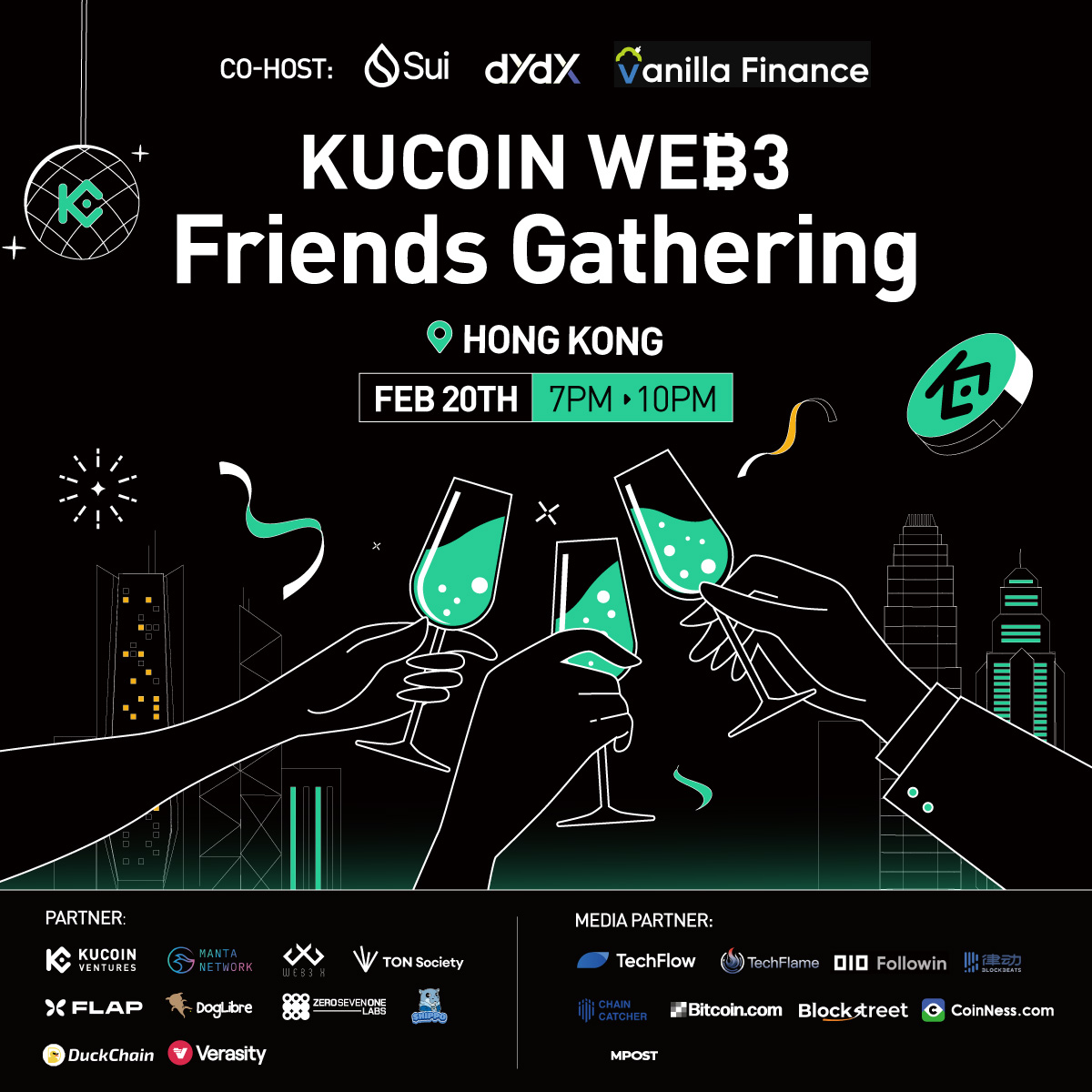 KuCoin Web3 Wallet (@kucoin_web3) on Twitter photo 🚀 KuCoin Web3 Official Side Event at Consensus 2025 Hong Kong! 🇭🇰✨
<a href="/KuCoin_Web3/">KuCoin Web3 Wallet</a> is bringing together top builders, investors, and pioneers in the blockchain space for an exclusive side event during Consensus HK 2025!
📅 Date: Feb 20th
📍 Venue: Hong Kong Island
🔷Co-hosts: 🚀 KuCoin Web3 Official Side Event at Consensus 2025 Hong Kong! 🇭🇰✨
<a href="/KuCoin_Web3/">KuCoin Web3 Wallet</a> is bringing together top builders, investors, and pioneers in the blockchain space for an exclusive side event during Consensus HK 2025!
📅 Date: Feb 20th
📍 Venue: Hong Kong Island
🔷Co-hosts: