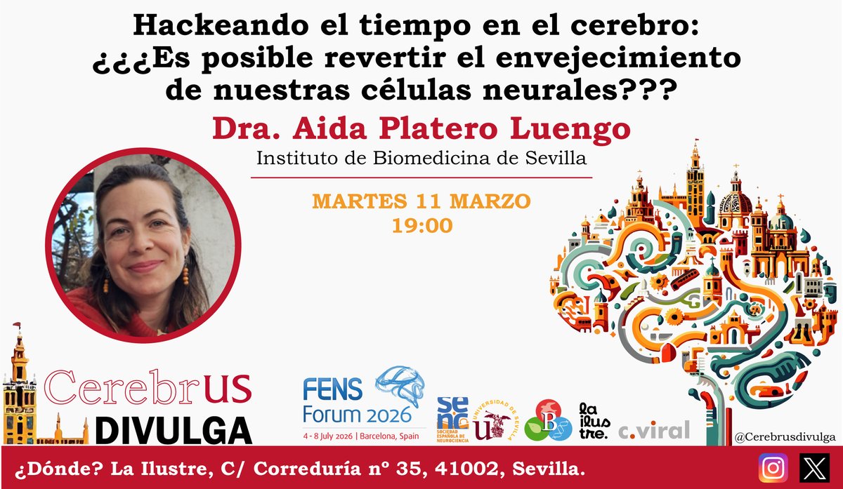 CerebrUS divulga (@cerebrusdivulga) on Twitter photo ¡Por fin viernes! ¡Y por fin os traemos al siguiente ponente de CerebrUS Divulga 2025! la Dra. Platero ( <a href="/aidaplat/">Aida Platero-Luengo 👩🔬🧠🔬</a> ) que nos hablará sobre "cómo hackear el tiempo en nuestro cerebro" ⏳🧠¡Apunta la fecha y no te la pierdas! <a href="/SENC_/">SENC</a> <a href="/BiologiaUS/">Biología US</a> <a href="/unisevilla/">Universidad de Sevilla</a> ¡Por fin viernes! ¡Y por fin os traemos al siguiente ponente de CerebrUS Divulga 2025! la Dra. Platero ( <a href="/aidaplat/">Aida Platero-Luengo 👩🔬🧠🔬</a> ) que nos hablará sobre "cómo hackear el tiempo en nuestro cerebro" ⏳🧠¡Apunta la fecha y no te la pierdas! <a href="/SENC_/">SENC</a> <a href="/BiologiaUS/">Biología US</a> <a href="/unisevilla/">Universidad de Sevilla</a>