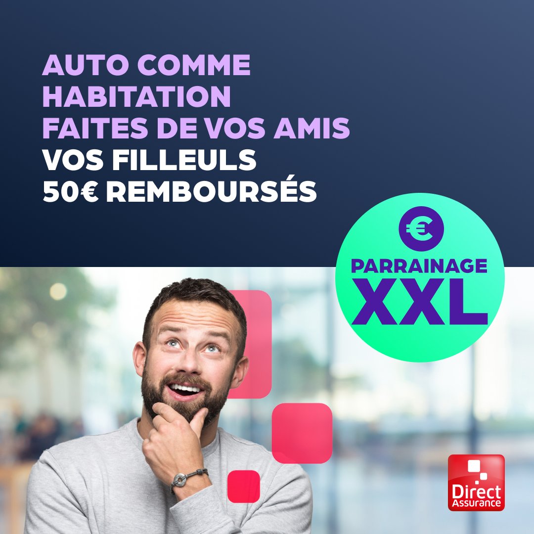 🤗💸 J-2 avant la fin de notre offre de parrainage XXL ! Pour tout contrat auto ou habitation souscrit par un de vos amis, c’est 50 € pour chacun. Pour en profiter, c’est par ici : bit.ly/Parrainage-