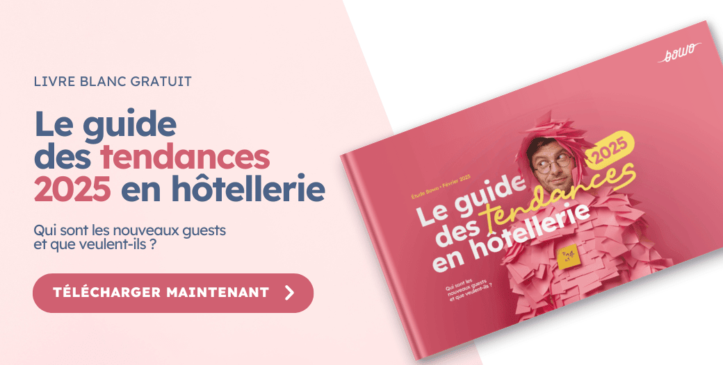 📣 C'est désormais un classique ! Notre 5ème édition du Guide des Tendances en Hôtellerie vient de sortir !!

👉 Téléchargez-la gratuitement et préparez votre hôtel aux enjeux d'aujourd'hui et de demain : hubs.li/Q036JFDc0