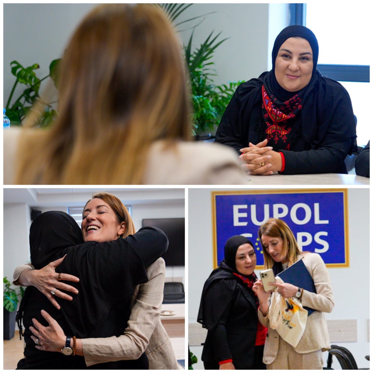 Starting the day in the West Bank with a very inspiring conversation with the Director of Women of the Sun, Reem Al Hajajra.

Thank you for your relentless determination &amp; unwavering commitment in building peace.

A truly deserving nominee of the <a href="/Europarl_EN/">European Parliament</a> 2024 Sakharov Prize.