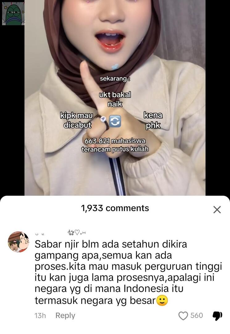 tanyarlfes's tweet image. 💚 sabar aja gaes,kan belum setahun pemerintah mimpin negara ini,lagipula kan negara ini besar ,gak mudah mimpin negara ini.
*sarkas