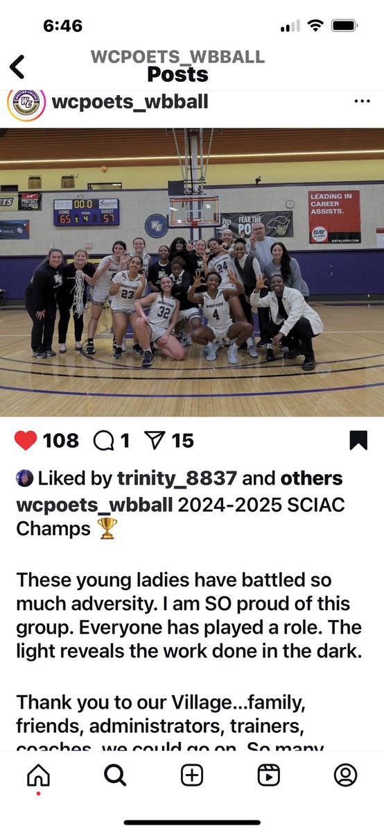 WHITTIER COLLEGE , GO POETS ……..