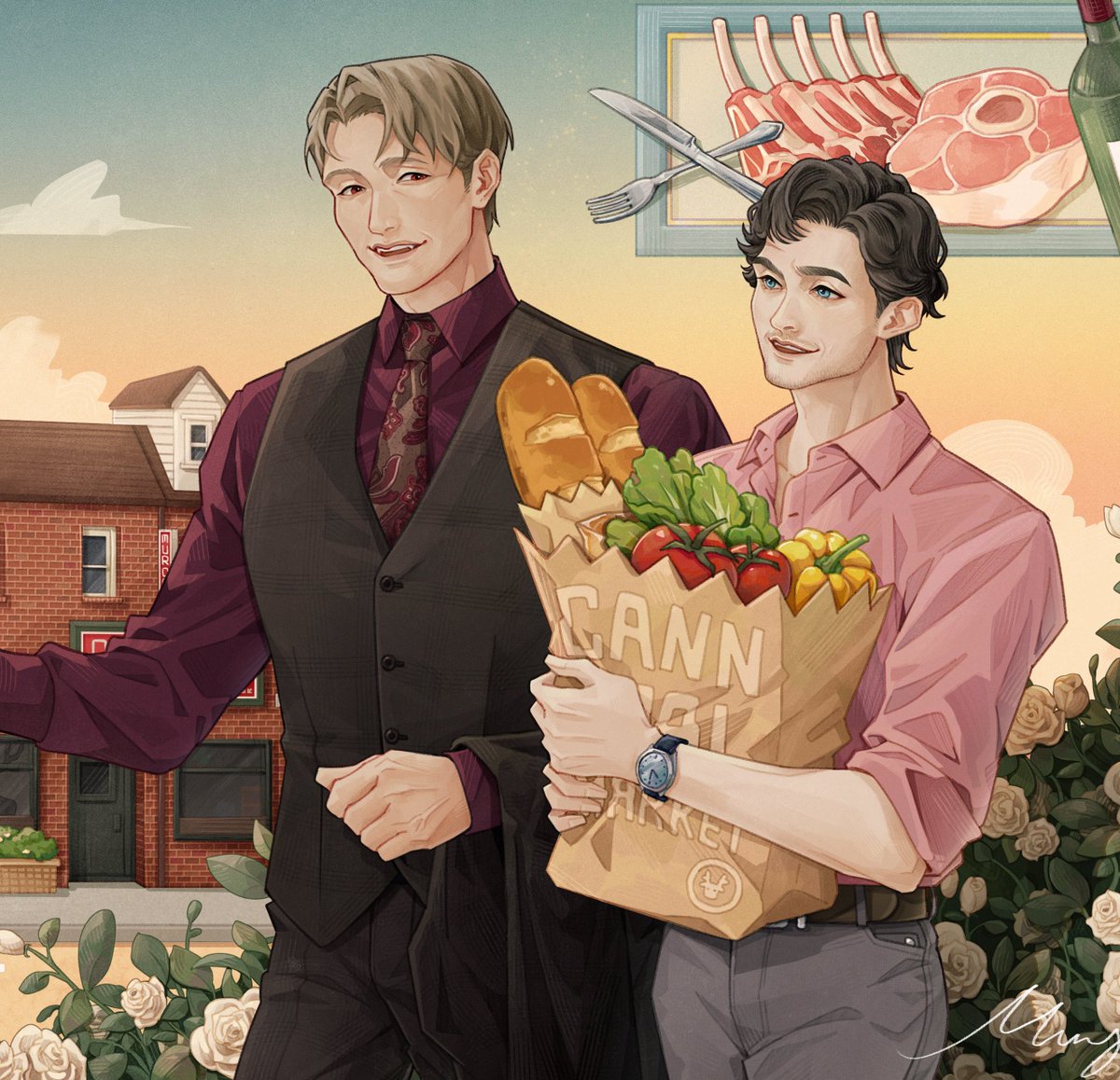 MingChaCha2's tweet image. Happy Valentine's day!
《Shopping Day》
This is a shopping day after S313.
There are many small details, hope everyone can find it!
#Hannibal #Hannigram #WillGraham #MadsMikkelsen #HughDancy #瑰焰诗·𝟐𝟎𝟐𝟓拔杯情人节𝟔𝟒𝐡