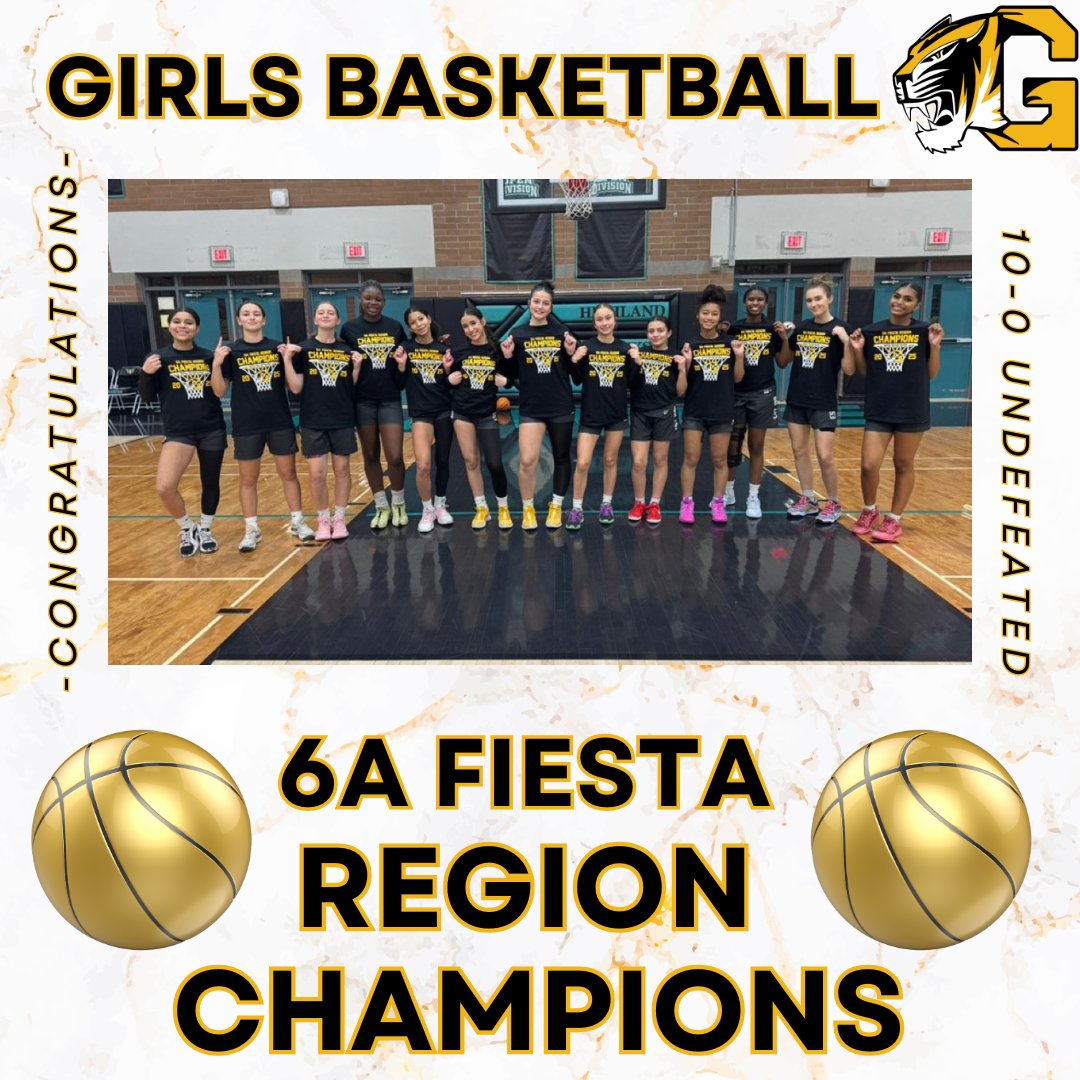 The Gilbert High School Girls Basketball team are the 6A Fiesta Region Champions finishing with an undefeated 10-0 record in region play.  Tonight they capped off regular season play with a 61-40 win over Highland. Great job ladies! Congratulations! 🐅 #TigerStrong #LetsEat