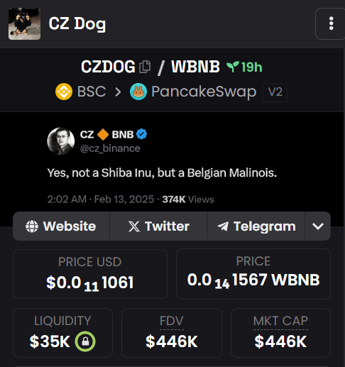 cz_binanceDog's tweet photo. $CZDOG 🐕1M soon @dexscreener
 
https://t.co/v2Ts60zeCm
🐶🐶🐕🐕🐕
$CZDOG 🚀PUMP IT UP
🚀🚀🚀🚀
https://t.co/pRXcvdo25z

0xD79678eCa7dFFF89b23C5662E8a5d06573885dB5 https://t.co/fJikdwRqTq