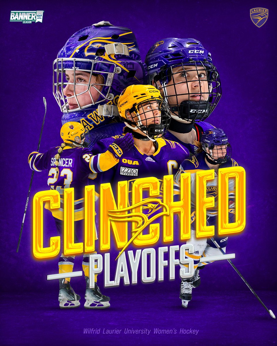 🔒CL(IN)CHED.

With the tonight’s win over the #4-ranked <a href="/Varsity_Blues/">U of T Varsity Blues</a>, we’ve secured a playoff spot AND an <a href="/OUAsport/">Ontario University Athletics</a> best of three women’s hockey quarterfinal match-up! 

#SoarAbove