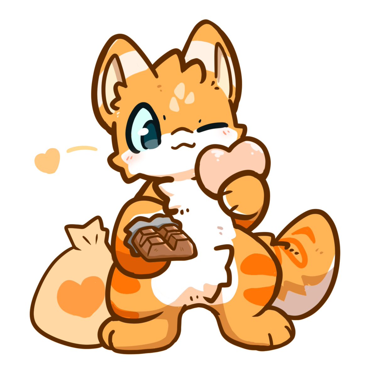 你怎麼一個人？這個巧克力給你，是因為是你才特別給的呦！
祝各位情人節快樂🧡💛~
不要問我巧克力哪來的😈
#ValentinesDay