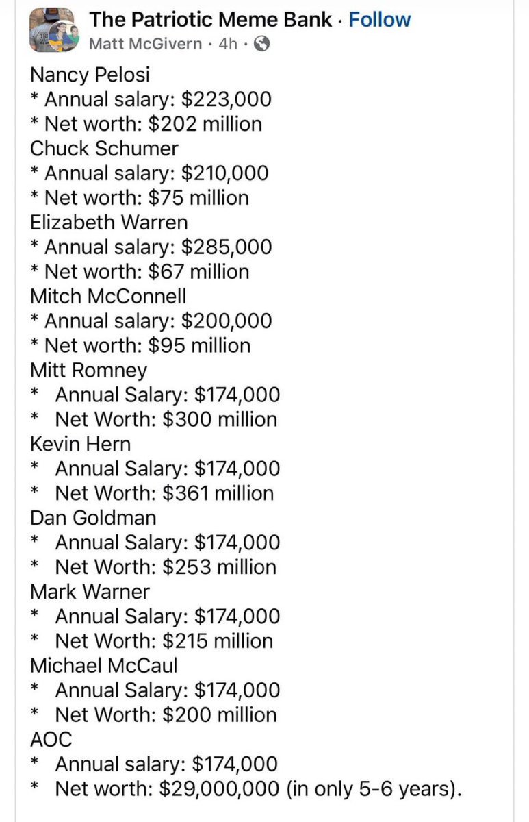kevinfoxfl's tweet image. Why are Democrats so afraid of DOGE? DOGE will uncover the corruption and kickbacks that our senators have been receiving for years.!! How else do you explain the net worth