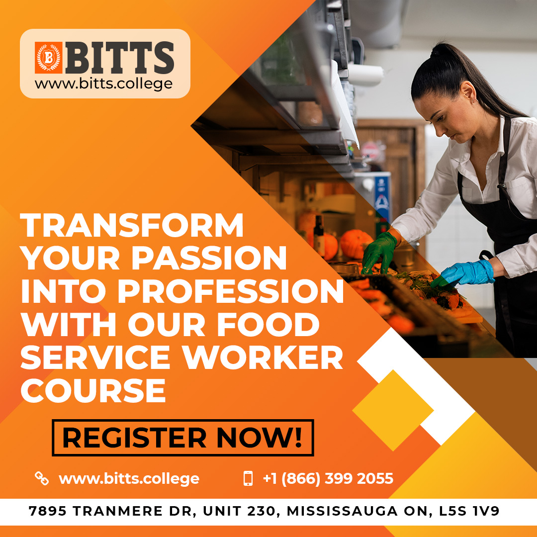 Mandeepcau79311's tweet image. Turn your food passion 🍔 into a career! 🎓✨ Join BITTS International Career College Food Service Worker Course to learn customer handling 🏆, sanitation 🧼, and quality food Prep👩‍🍳.

🌐 Register Now: bitts.college/admissions/app…

#FoodServiceWorker #CulinaryTraining #Mississauga