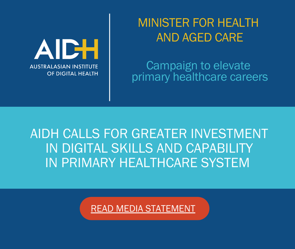 AIDH welcomes the Australian Govt's campaign to promote careers in #primaryhealthcare. Greater investment in #digital skills is crucial for effective, #connected #care. AIDH is committed to uplifting the sector with digital health pathways. digitalhealth.org.au/wp-content/upl… #JoinTheTeam