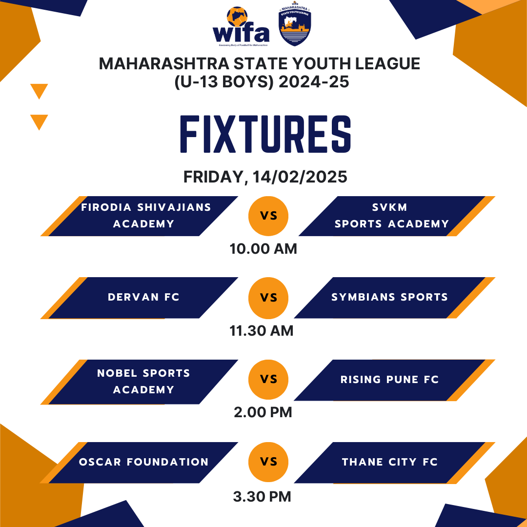 WIFAOfficial's tweet photo. Today's fixture in MSYL U13 Boys - Who will come out on top?
#MYSL #U13Boys #MaharashtraFootball #youthfootball https://t.co/u6drm80Ike