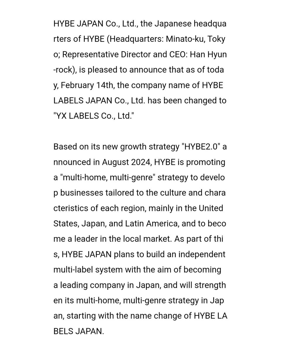 andteamglobal's tweet photo. [INFO] 140225
HYBE LABELS JAPAN (社名変更)Company name change ➡️“YX LABELS”

🔗:  https://t.co/dvtHiJNiGt…

#YX_LABELS #andTEAM
#Youth #eXtreme #eXcellence
@andTEAMofficial @andTEAM_members https://t.co/XLq4EVPvWv https://t.co/MIjx4jbVYr