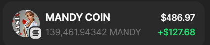 Coreymagin1's tweet photo. 4th day of taking $100 to $1,000,000
#TheLimitlessChallenge
@PMGcrypto
@MandyToken
The market was meh today so I put my bag into $MANDY and went from 486 to 635.