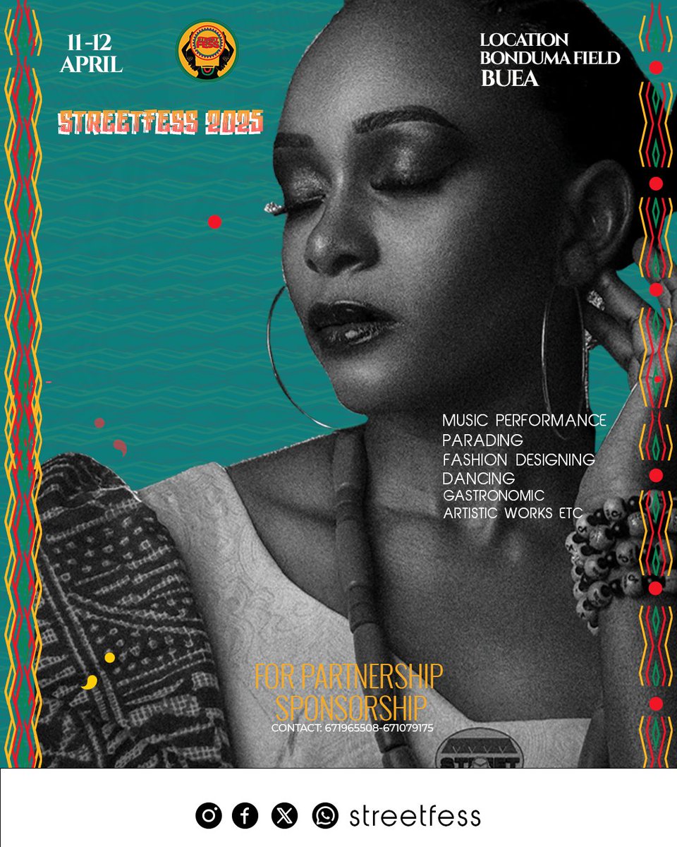HumbleMosima's tweet photo. Number one Street even in Cameroon 
*Streetfess is around the corner* #Streetfess2025
#11April2025
#BondumaSchoolField
time 3pm
contact: 671965508-671079175 *Please share to the world* https://t.co/jkn9feFOeF
