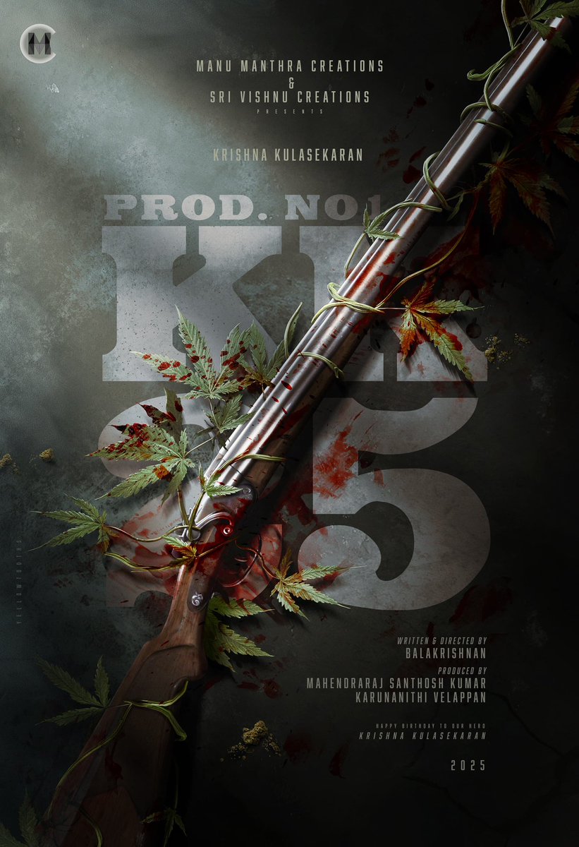 rajakumaari's tweet photo. Milestone Alert! @Actor_Krishna marks his 25th film with a intriguing crime thriller, A #ProductionNo1 from #ManuManthraCreations🔥

Directed by @DirBalakrishnan 

#HBDKrishna #KK25

#GopalKrishnandop @kiransurathn @MrBlue_Kavin @venkati_bala @ProSrivenkatesh https://t.co/ngfrK99GcR