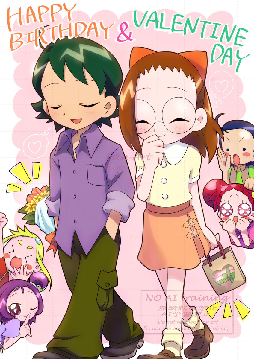 はづきちゃん、お誕生日おめでとう✨

誕生日とバレンタインのプレゼント交換をしに、チョコと花束を隠しながら公園へ向かう2人と、見守り隊のみなさん…☺️

#おジャ魔女どれみ
#ojamajodoremi
#藤原はづき
#矢田はづ