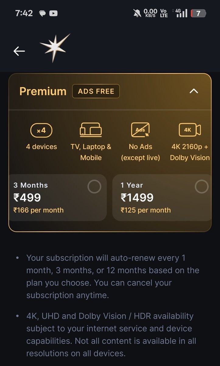 Jio Hotstar plans launched

- Mobile Plan
💰 ₹149 for 3 months
💰 ₹499 for 1 Year

- Super
2 devices allowed
💰 ₹299 for 3 months
💰 ₹899 for 1 year

- Premium advertisement free
4 devices allowed
💰 ₹499 for 3 months
💰 ₹1499 for 1 year

#JioHotstar #Jio #Hotstar