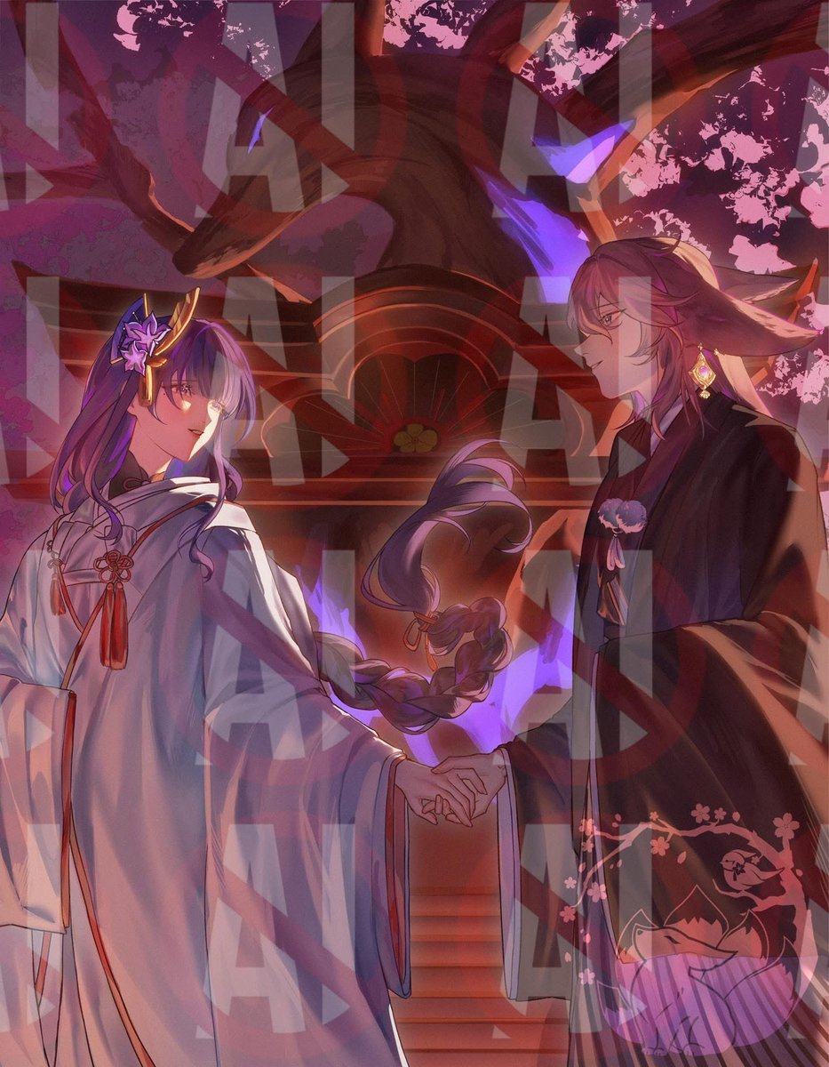 YaeEi_madtad's tweet photo. Beyond the end of time, I’ll always be yours.
________
Ei///Miko shipper DNI.
.
Idea/pose, sketch, base color: Haku
Render: Commissioned by Haku, done by Hanp Anh
.
#MikoEi
#YaeEi
#GenshinImpact
—
Happy Valentines.
- Haku https://t.co/gKbZHQ2Avp