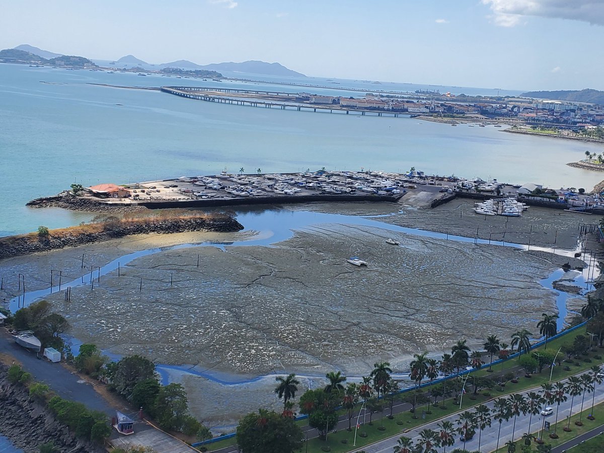 Boats stranded as the tide goes out.  Pacific Ocean side
