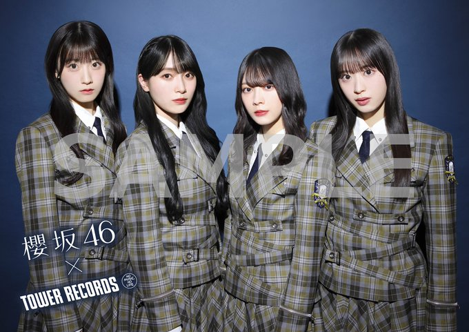 櫻坂46 サイン入り B2ポスター TOWER RECORDS 櫻坂46◢͟￨】 うわぁぁぁぁぁぁぁぁ！！ るんちゃんこと #森田ひかる