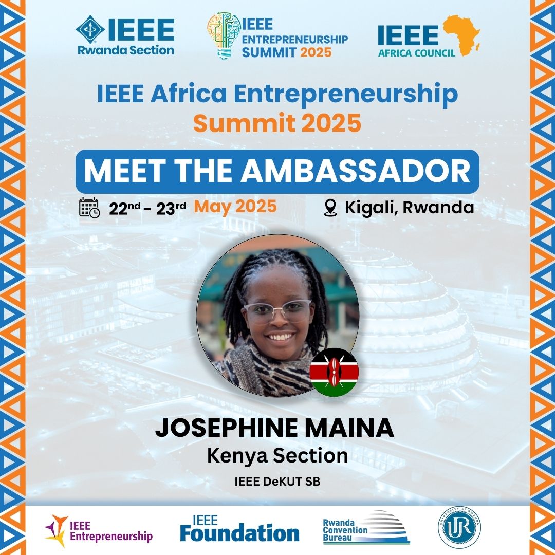 I'm a big believer in the future of African entrepreneurship, and l'm thrilled to play a part in shaping it as an Ambassador for the IEEE Africa Entrepreneurship Summit 2025! 🥳🥳

#IEEEentrepreneurshipsummit2025 

#IEEEentrepreneurship
#IEEEAfrica
#IEEEKenya
#IEEERwanda