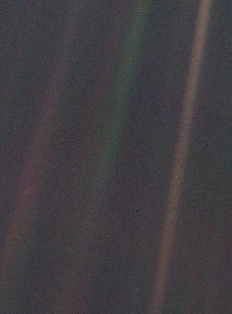 February 14, 1990 – The "Pale Blue Dot"  ✍️

On this day, Voyager 1 turned its camera back toward Earth from 6 billion km away, capturing one of the most iconic images in history. The tiny speck—our home—was immortalized as the Pale Blue Dot, a humbling reminder of our place in