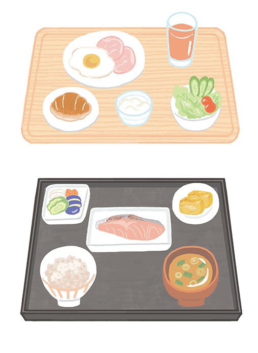 【お仕事】『らくらく糖質制限健康法』カット　＃イラスト　＃女性イラスト　#食事