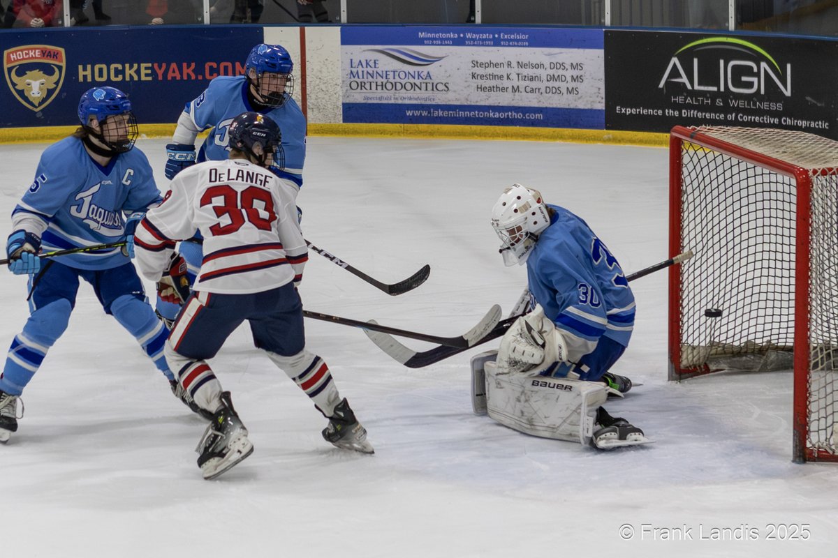 This evening, the Orono boys' hockey team played Bloomington Jefferson, but before the game, the team took a moment to honor their seniors and parents for their years of commitment and support. Orono had a difficult start to the game, behind by two points at the end of the first