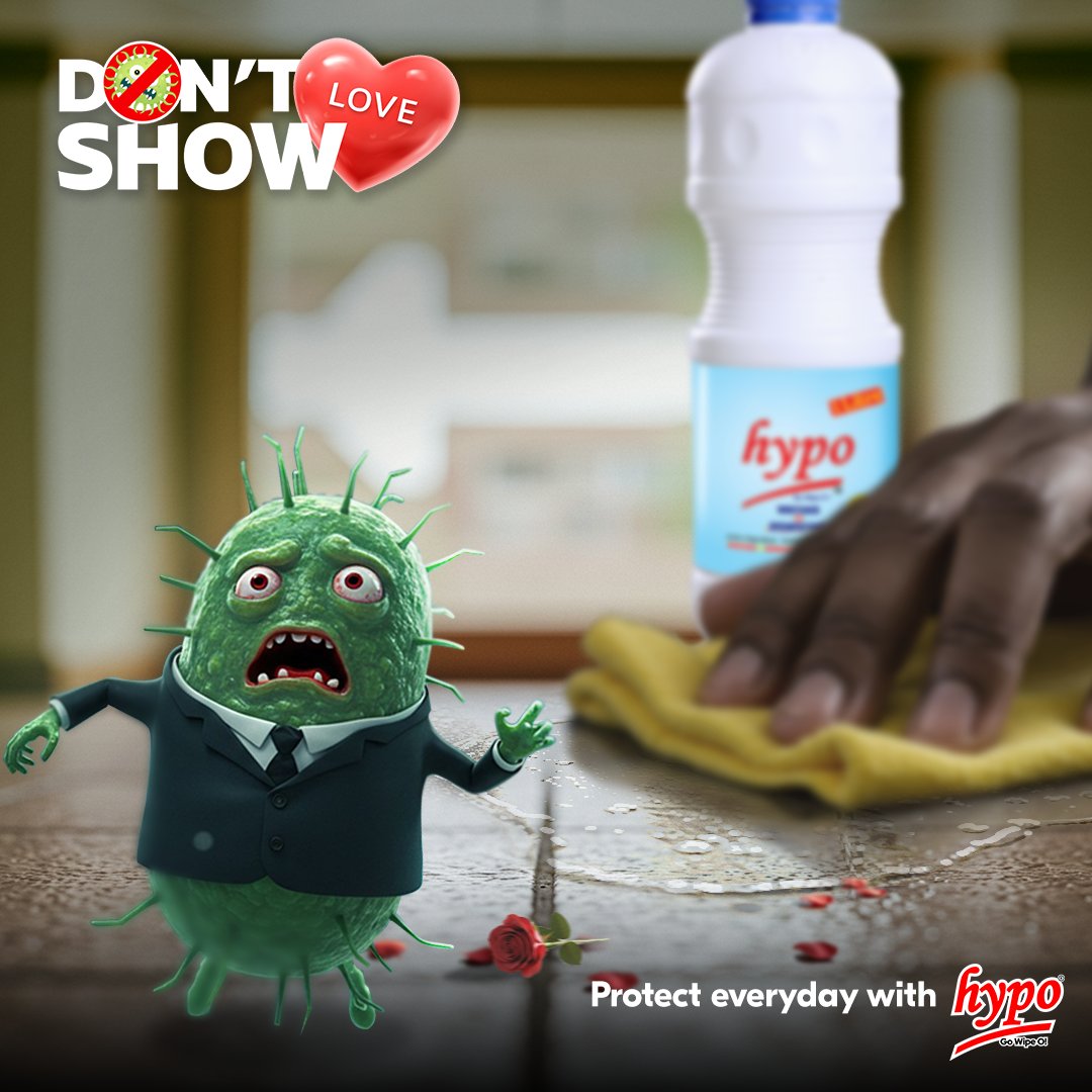 HypoGoWipeO's tweet image. Let your love  radiate this Valentine’s Day with Hypo!  Our love language remains 99.9% protection against disease-causing germs.  
Protect  your loved ones ;do  not show love to germs!

#DisinfectWithHypo
#Dontshowlovetogerms
#ProtecteverydaywithHypo