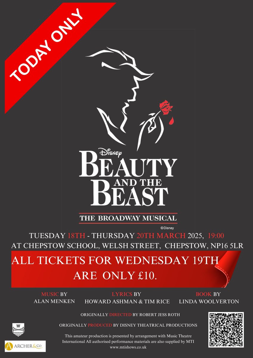 ⭐️⭐️SPECIAL £10 TICKET OFFER! TODAY ONLY! For Wednesday 19th March ⭐️⭐️

We have a limited number of £10 tickets available for the performance of Beauty and the Beast. 

No code is required, just select the £10 ticket option. 

Tickets will be non transferable.