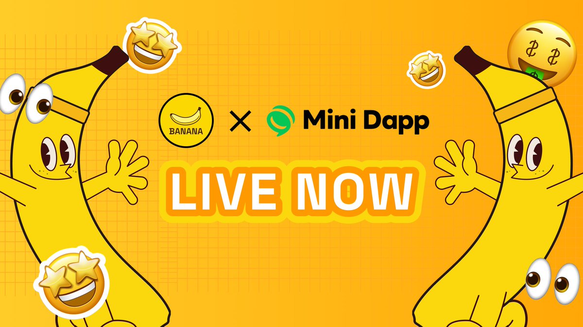 The Banana Game (@thebananagameee) on Twitter photo Aaaand we're live!
You can now play BANANA on <a href="/dapp_portal/">Dapp Portal</a> (LINE) 🍌
What's new?
• Shop - allows users to top up Seeds to purchase BANANAs of different ripeness levels.
• BaMint - a collection of different BANANAs, where you can earn USDT rewards.
Oh, and did we mention Aaaand we're live!
You can now play BANANA on <a href="/dapp_portal/">Dapp Portal</a> (LINE) 🍌
What's new?
• Shop - allows users to top up Seeds to purchase BANANAs of different ripeness levels.
• BaMint - a collection of different BANANAs, where you can earn USDT rewards.
Oh, and did we mention