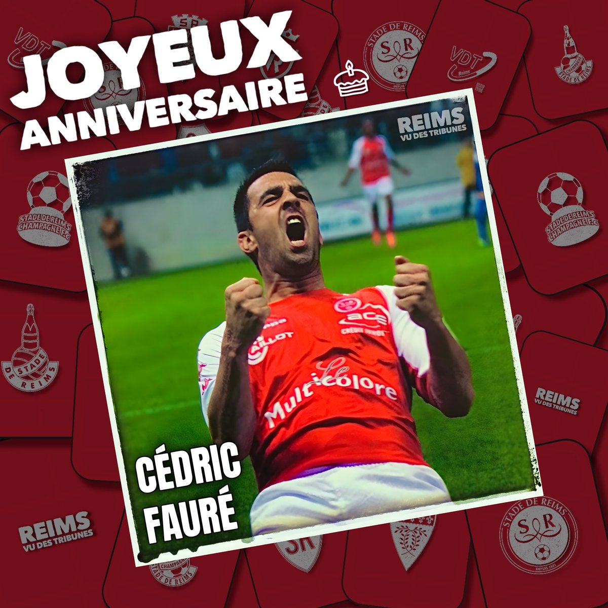 🔴⚪️ Reims VDT souhaite un Joyeux Anniversaire à Cédric Fauré | <a href="/lissangel9/">cedric faure</a> ! 🎂🎉

😉 46 ans aujourd’hui pour un joueur dont le nom restera gravé dans l’histoire du Stade de Reims. Une véritable légende du club !

⚽ Joueur du Stade de Reims de 2006-2008 &amp; 2009-2012, il a marqué