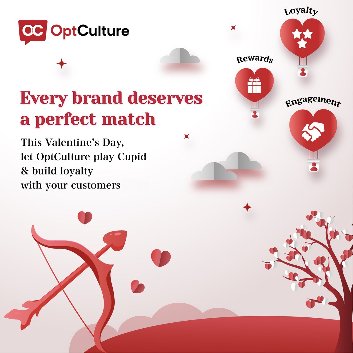 OptCulture's tweet photo. This Valentine’s Day, let’s talk about the perfect match—your brand &amp; its customers! 💘

At OptCulture, we spark engagement, build loyalty &amp; create rewarding connections. Let us play Cupid! 🥳

#CustomerLoyalty #ValentinesDay #OptCulture https://t.co/EKTXu2TUwP