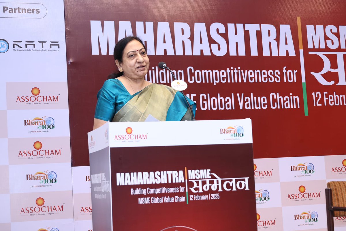 BSEIndia's tweet photo. Kamala K., Chief Regulatory Officer, BSE, delivered the inaugural address at the Maharashtra MSME Sammelan. The theme of the event was ‘Building competitiveness for Global Value Chain’.

#MSME #MSMEIndia #GlobalValueChain #Competitiveness #BSE #MaharashtraMSMESammelan #BuildingCompetitiveness