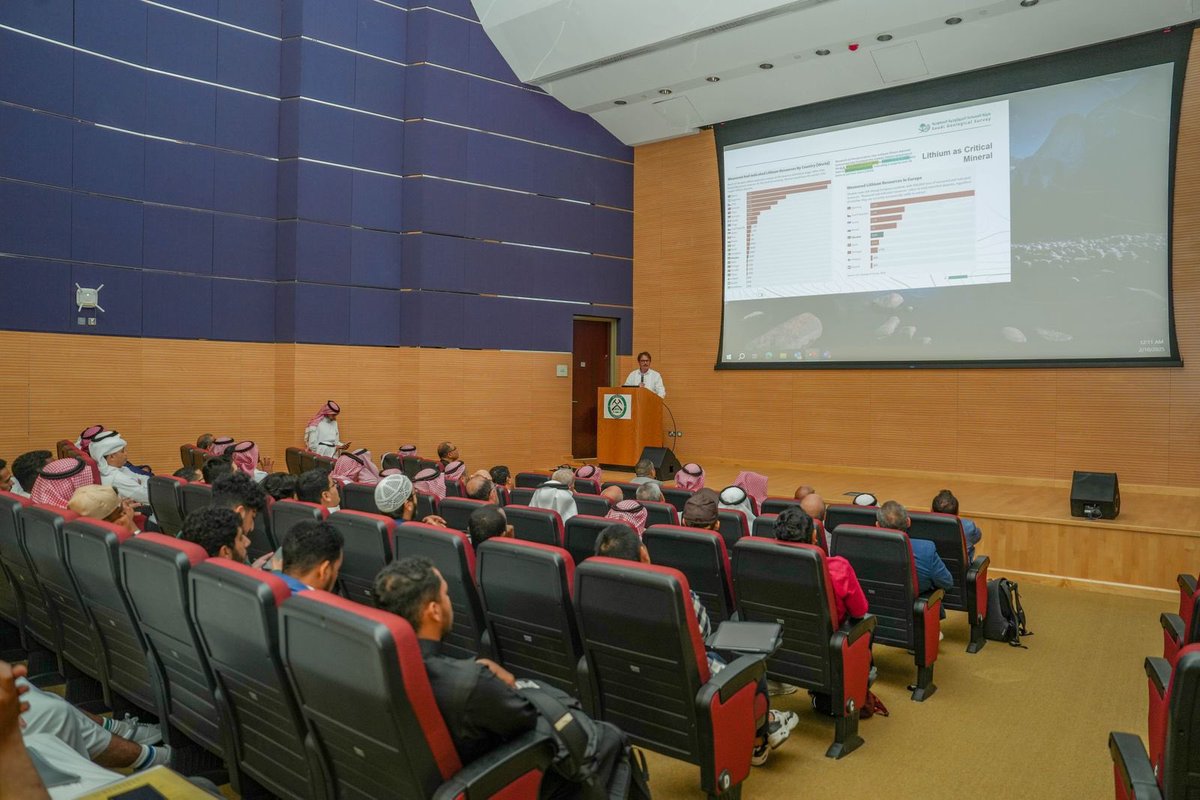 نُظمت وألقيت محاضرات علمية اتسمت بعرض لنتائج تطبيقية ميدانية في ورشة عمل بعنوان "إستكشاف الليثيوم من أجل مستقبل مستدام"  شارك فيها عدد من الخبراء من هيئة المساحة الجيولوجية السعودية وأكاديمين من كلية علوم الأرض بجامعة الملك عبدالعزيز، وعلماء مختصين من عدة شركات وجامعات دولية من